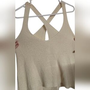 Sadie & Sage Elegant Cream Acrylic Knit Women's Top Large New
